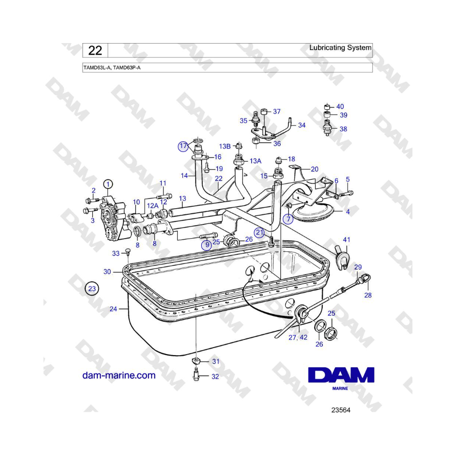 Volvo Penta TAMD63L-A, TAMD63P-A - Lubricating System 