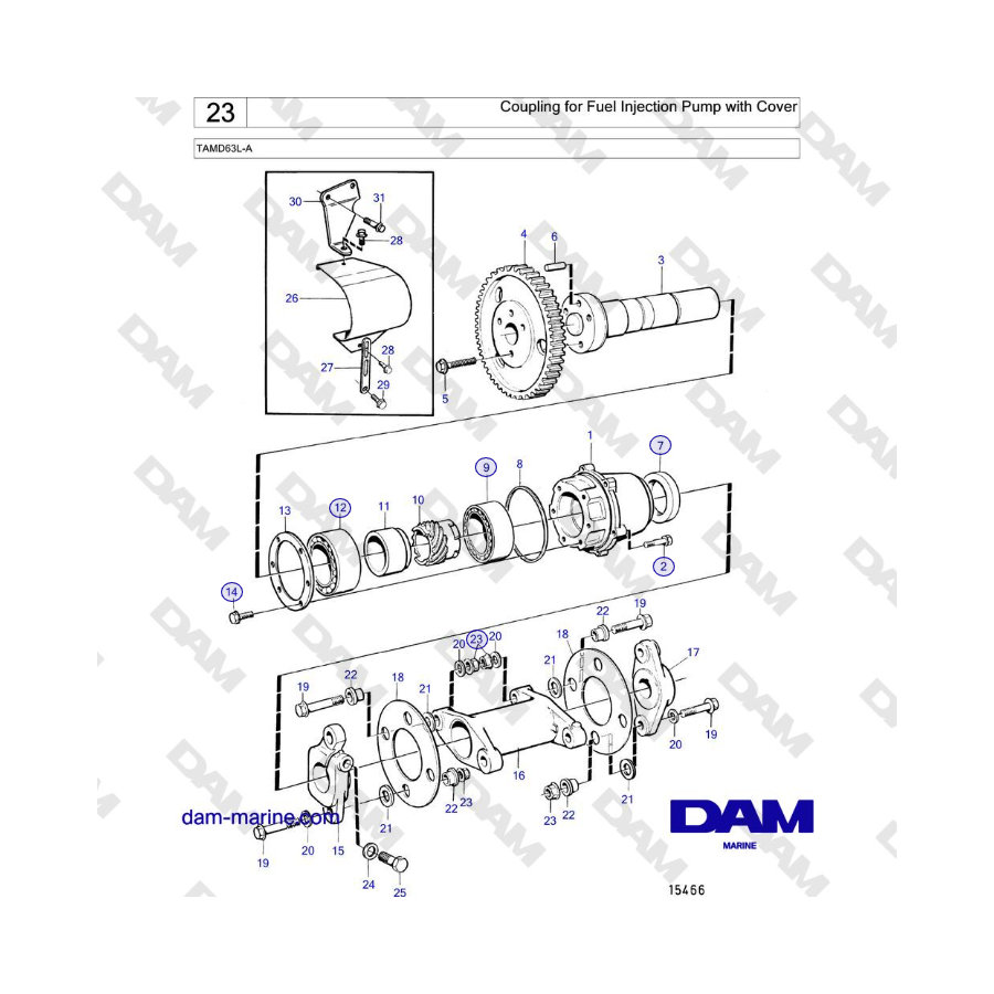 Volvo Penta TAMD63L-A - Coupling for Fuel Injection Pump with Cover 