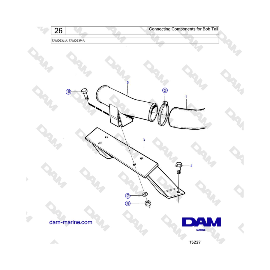 Volvo Penta TAMD63L-A, TAMD63P-A - Connecting Components for Bob Tail