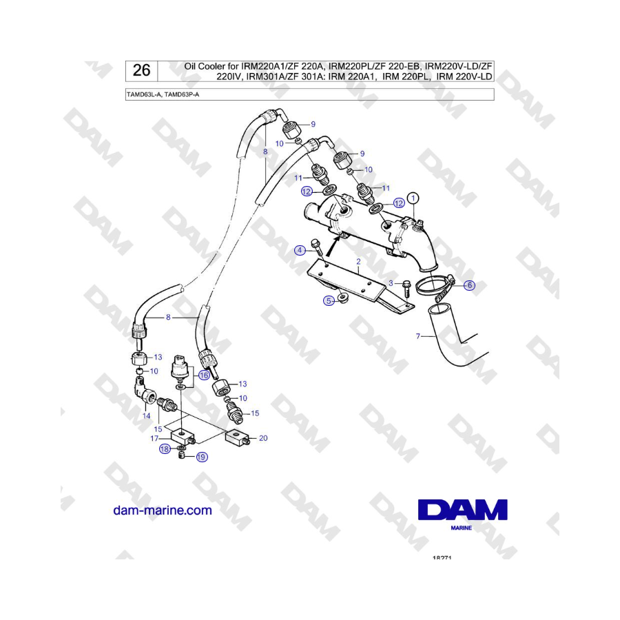 Volvo Penta TAMD63L-A, TAMD63P-A - Oil Cooler