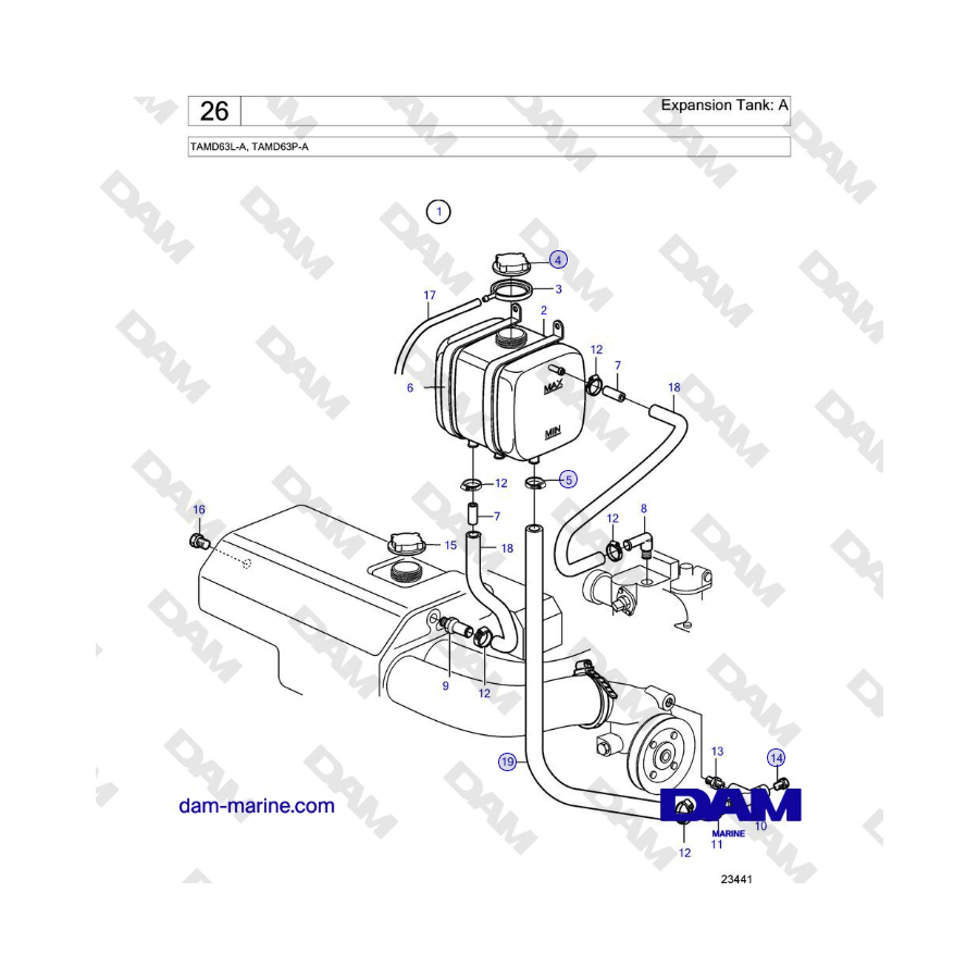 Volvo Penta TAMD63L-A, TAMD63P-A - Expansion Tank: A