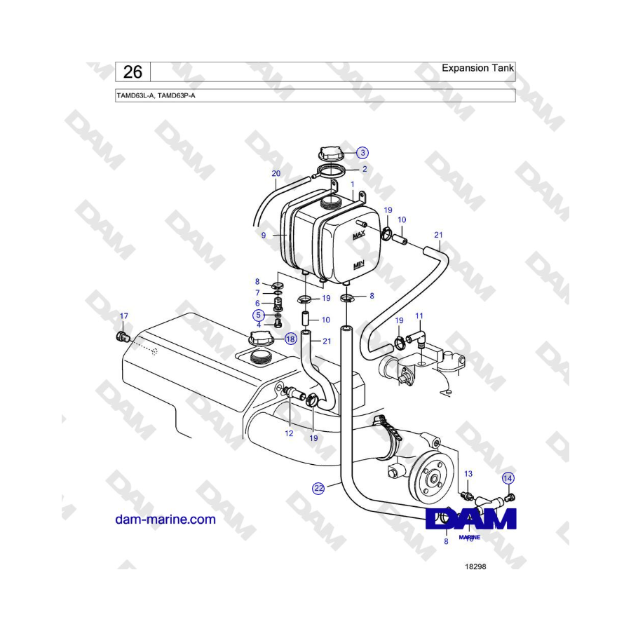 Volvo Penta TAMD63L-A, TAMD63P-A - Expansion Tank