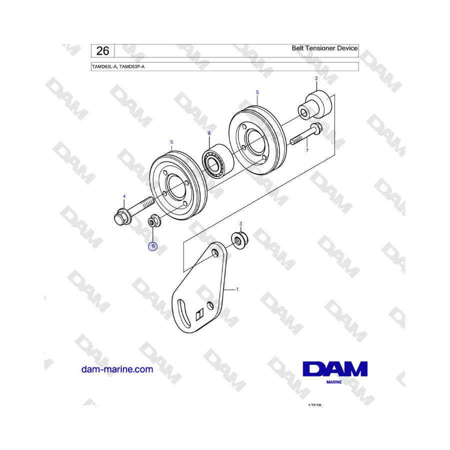 Volvo Penta TAMD63L-A, TAMD63P-A - Belt Tensioner Device 