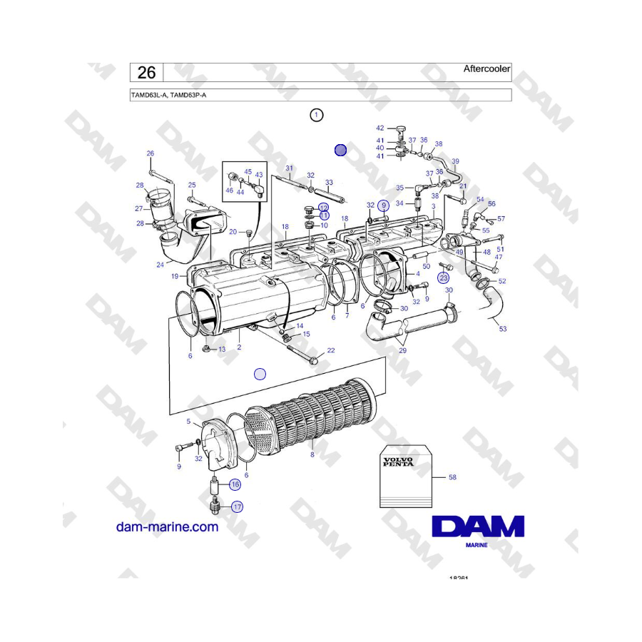 Volvo Penta TAMD63L-A, TAMD63P-A - Aftercooler