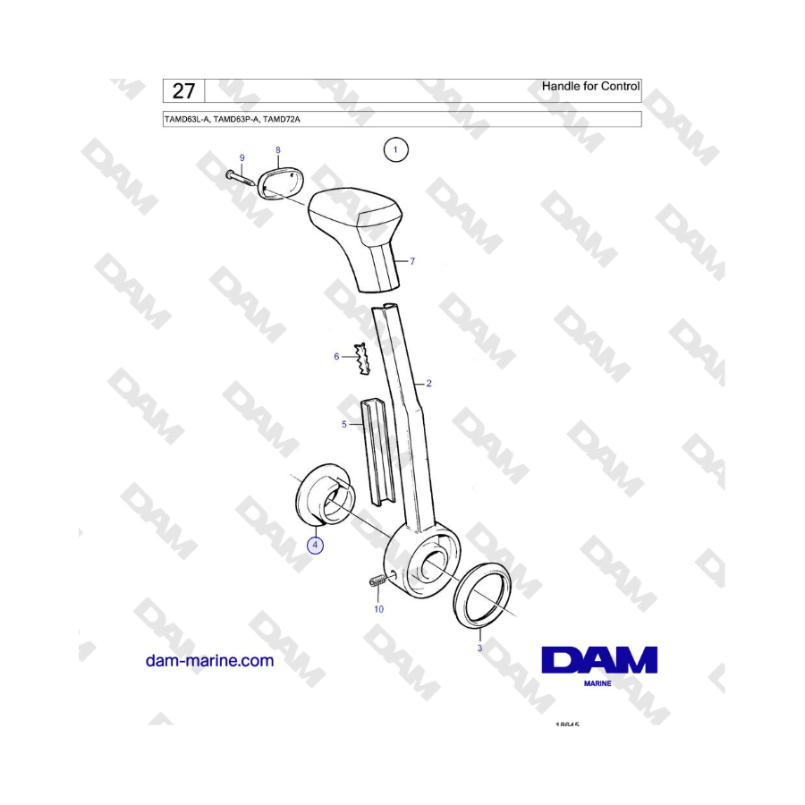 Volvo Penta TAMD63L-A, TAMD63P-A, TAMD72A - Handle for Control