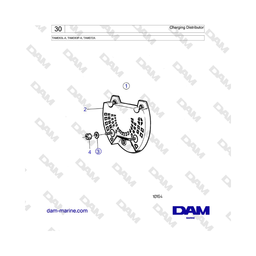 Volvo Penta TAMD63L-A, TAMD63P-A, TAMD72A - Charging Distributor