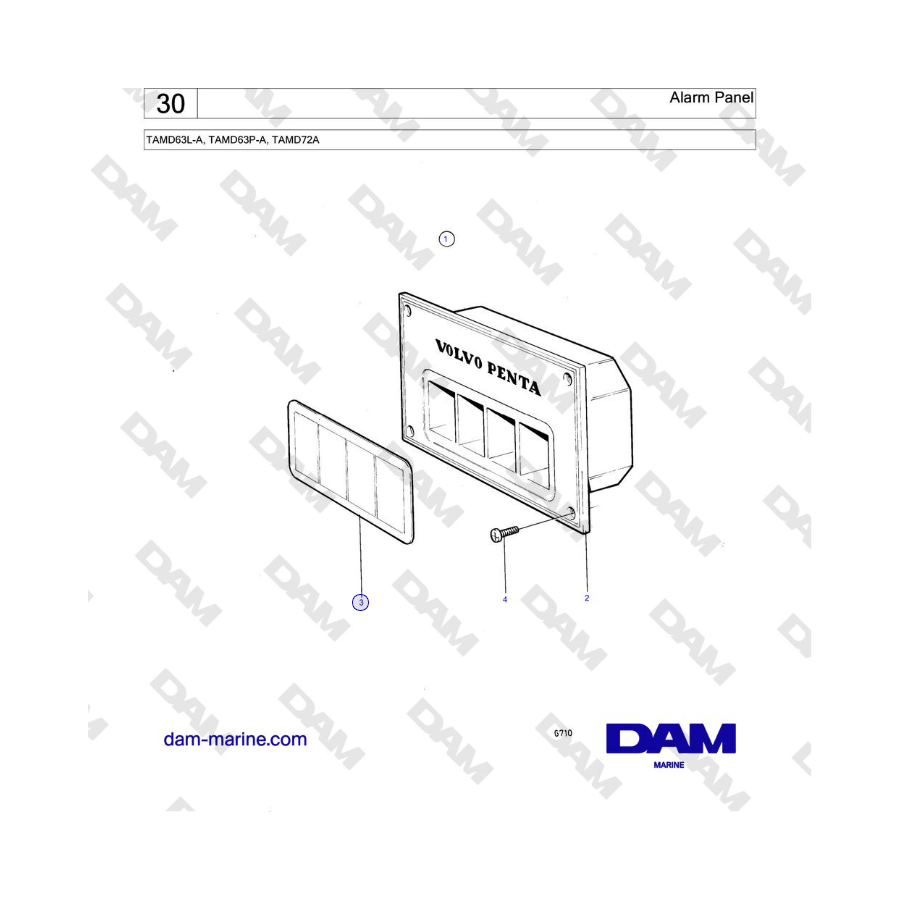 Volvo Penta TAMD63L-A, TAMD63P-A, TAMD72A - Alarm Panel