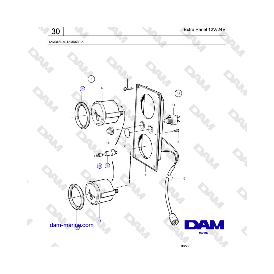 Volvo Penta TAMD63L-A, TAMD63P-A - Extra Panel 12V/24V 