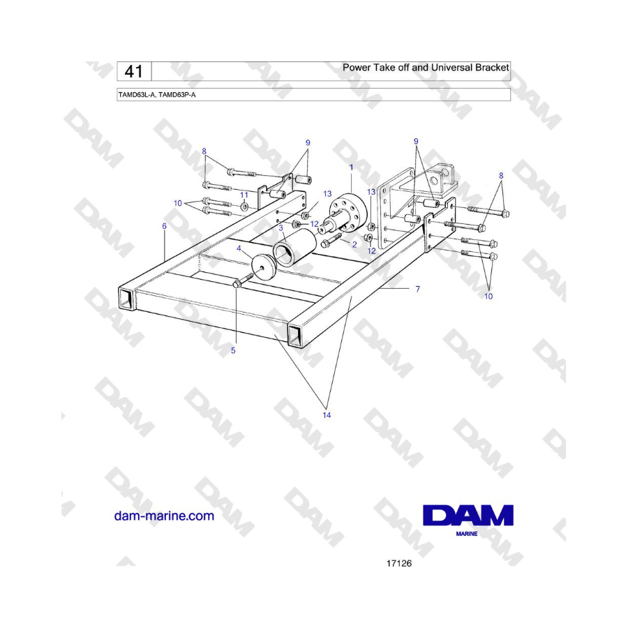 Volvo Penta TAMD63L-A, TAMD63P-A - Power Take off and Universal Bracket