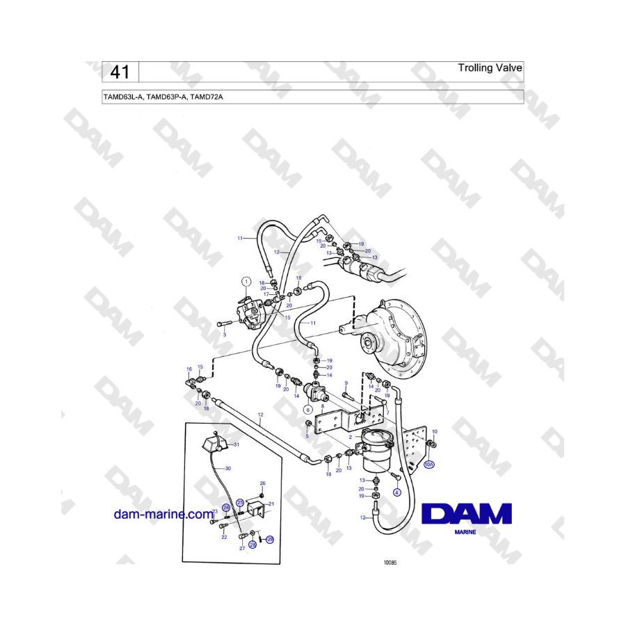 Volvo Penta TAMD63L-A, TAMD63P-A, TAMD72A - Trolling Valve