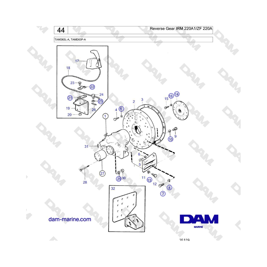 Volvo Penta TAMD63L-A, TAMD63P-A - Reverse Gear IRM 220A1/ZF 220A