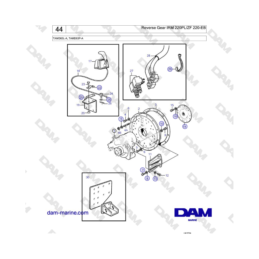 Volvo Penta TAMD63L-A, TAMD63P-A - Reverse Gear IRM 220PL/ZF 220-EB 