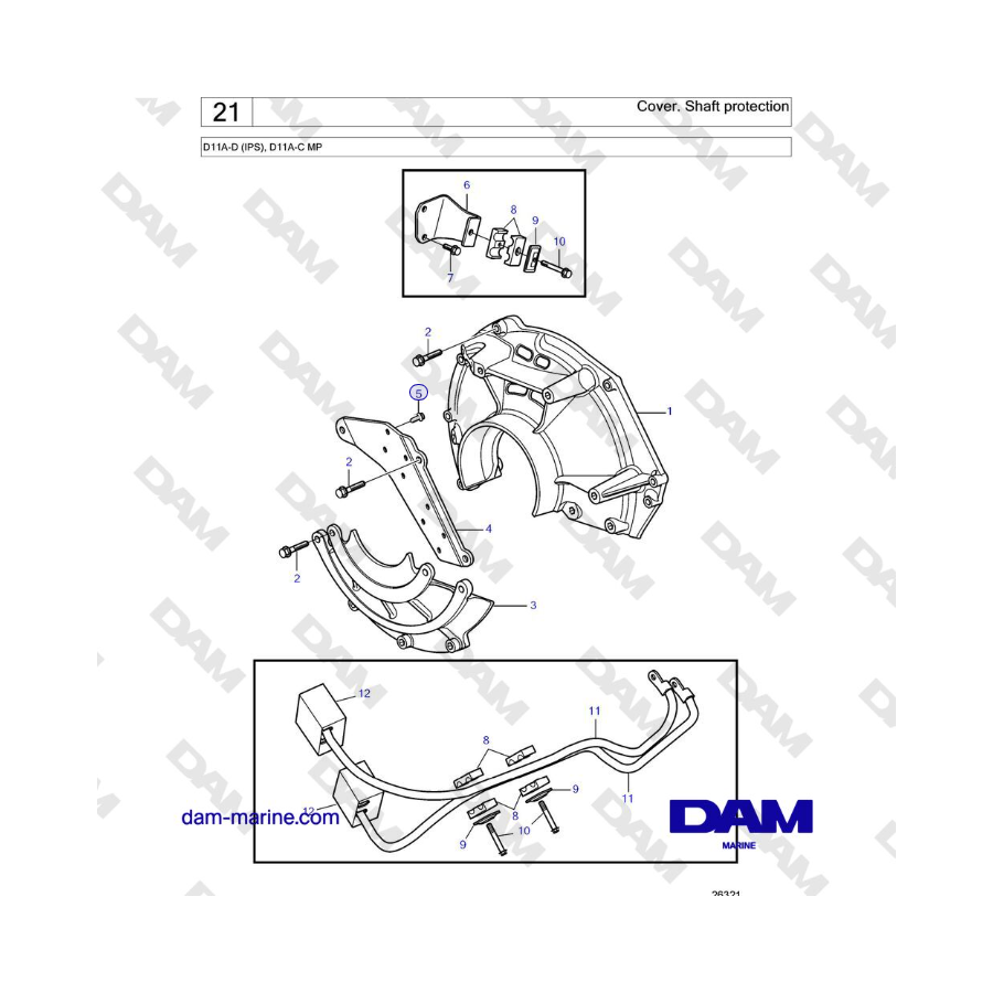 Volvo Penta D11A-D (IPS), D11A-C MP - Cover. Shaft protection