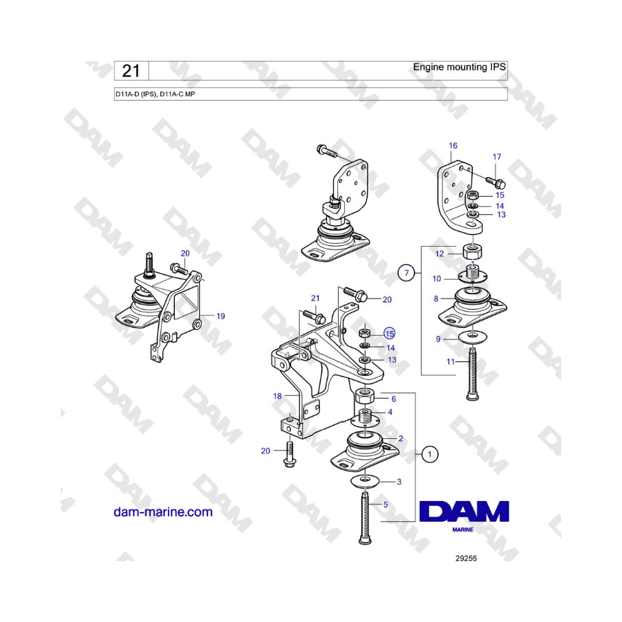 Volvo Penta D11A-D (IPS), D11A-C MP - Engine mounting IPS