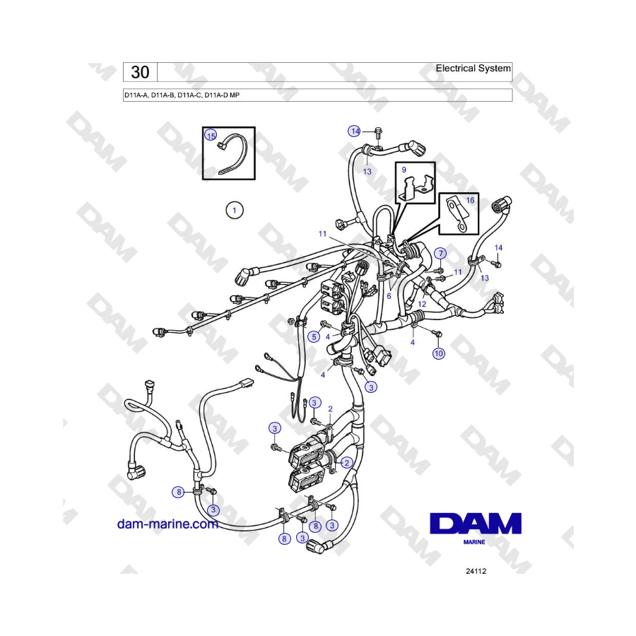 Volvo Penta D11A-A, D11A-B, D11A-C, D11A-D MP - Electrical System