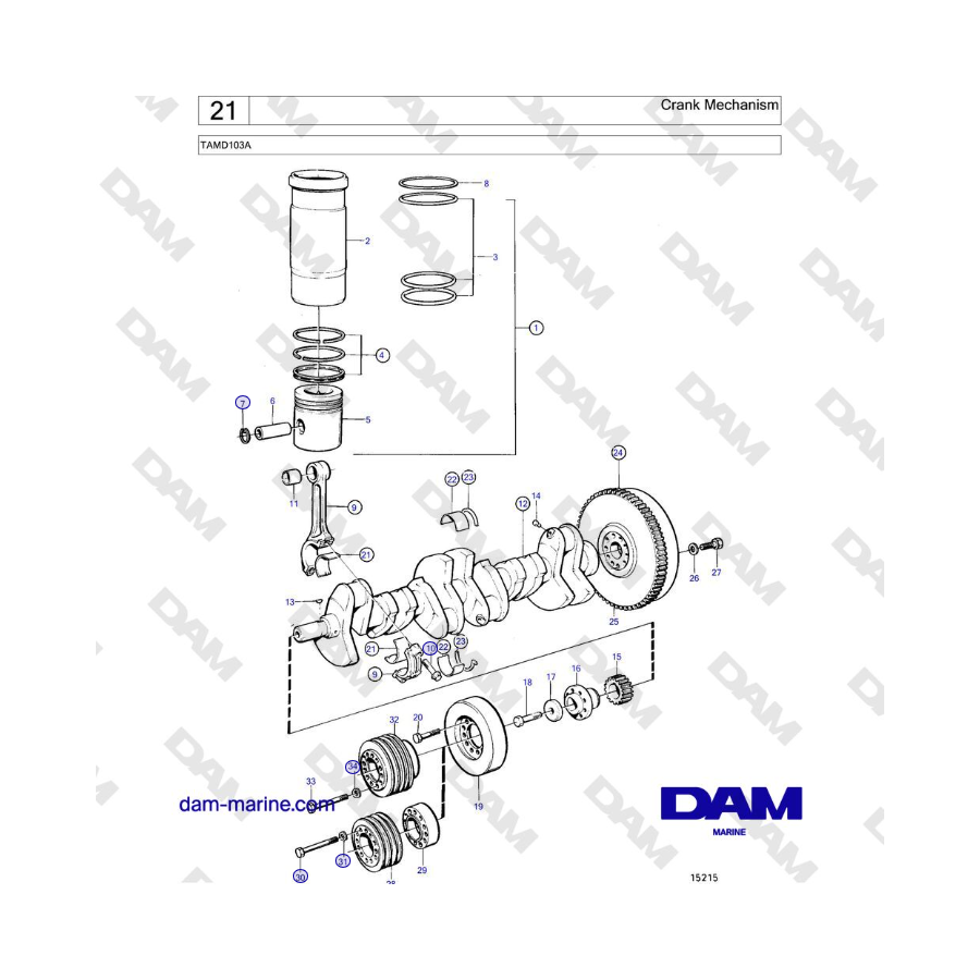 Volvo Penta TAMD103A - Crank Mechanism