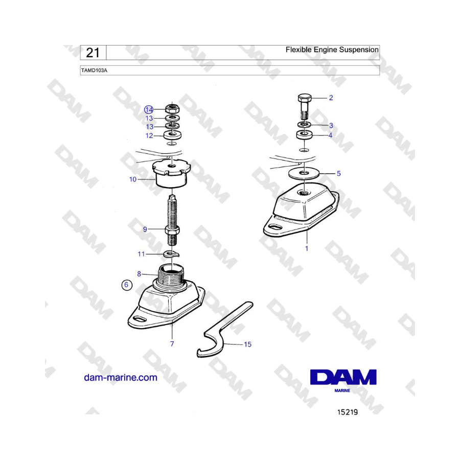 Volvo Penta TAMD103A - Flexible Engine Suspension