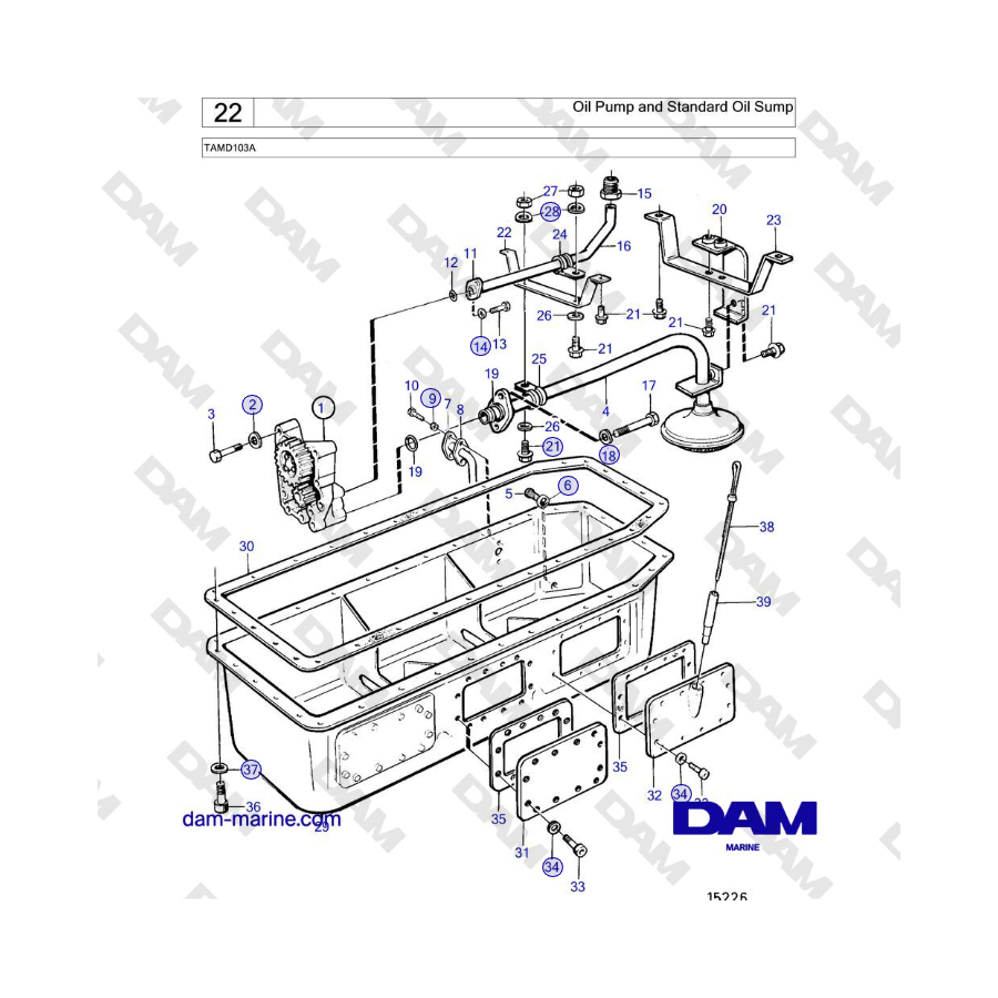 Volvo Penta TAMD103A - Oil Pump and Standard Oil Sump 