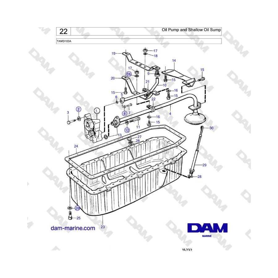 Volvo Penta TAMD103A - Oil Pump and Shallow Oil Sump