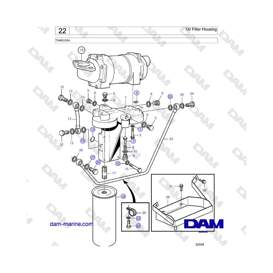 Volvo Penta TAMD103A - Oil Filter Housing