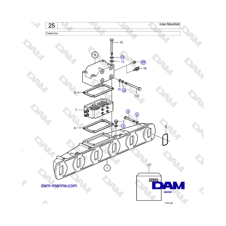 Volvo Penta TAMD103A - Inlet Manifold