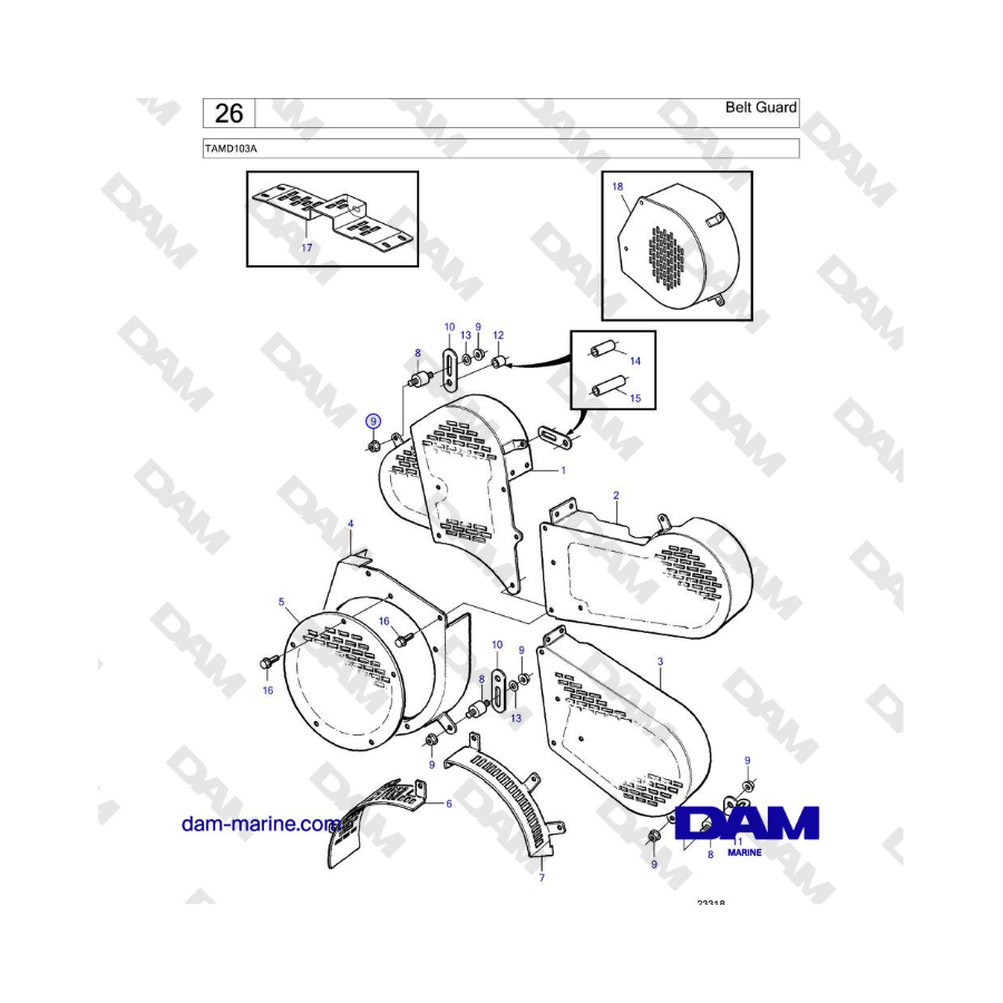 Volvo Penta TAMD103A - Belt Guard