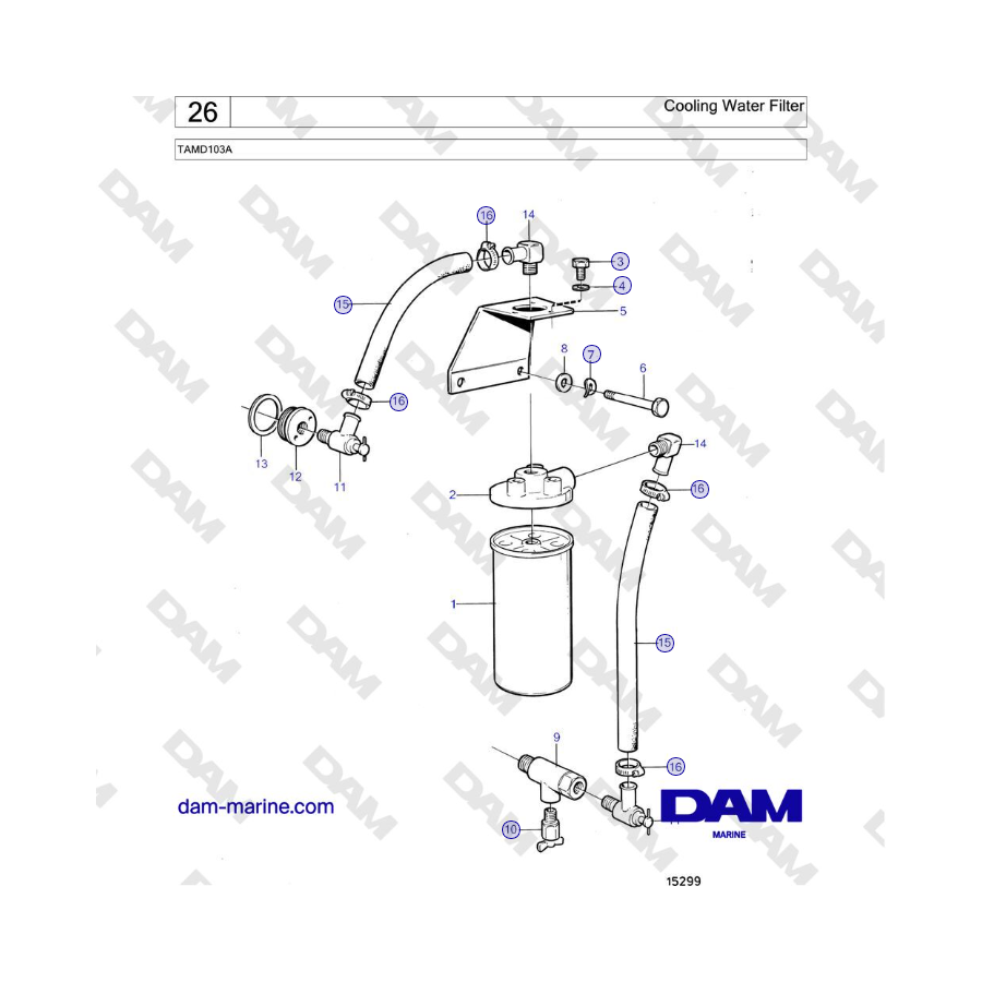 Volvo Penta TAMD103A - Cooling Water Filter