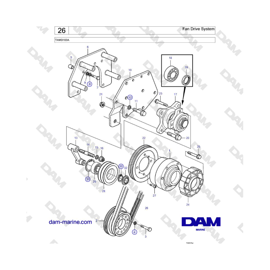 Volvo Penta TAMD103A - Fan Drive System