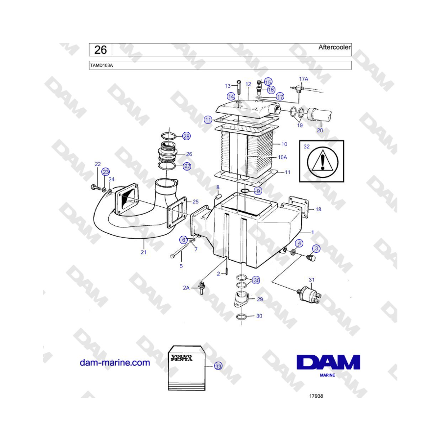 Volvo Penta TAMD103A - Aftercooler 