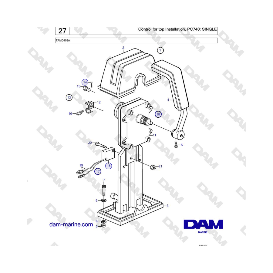 Volvo Penta TAMD103A - Control for top Installation, PC740: SINGLE