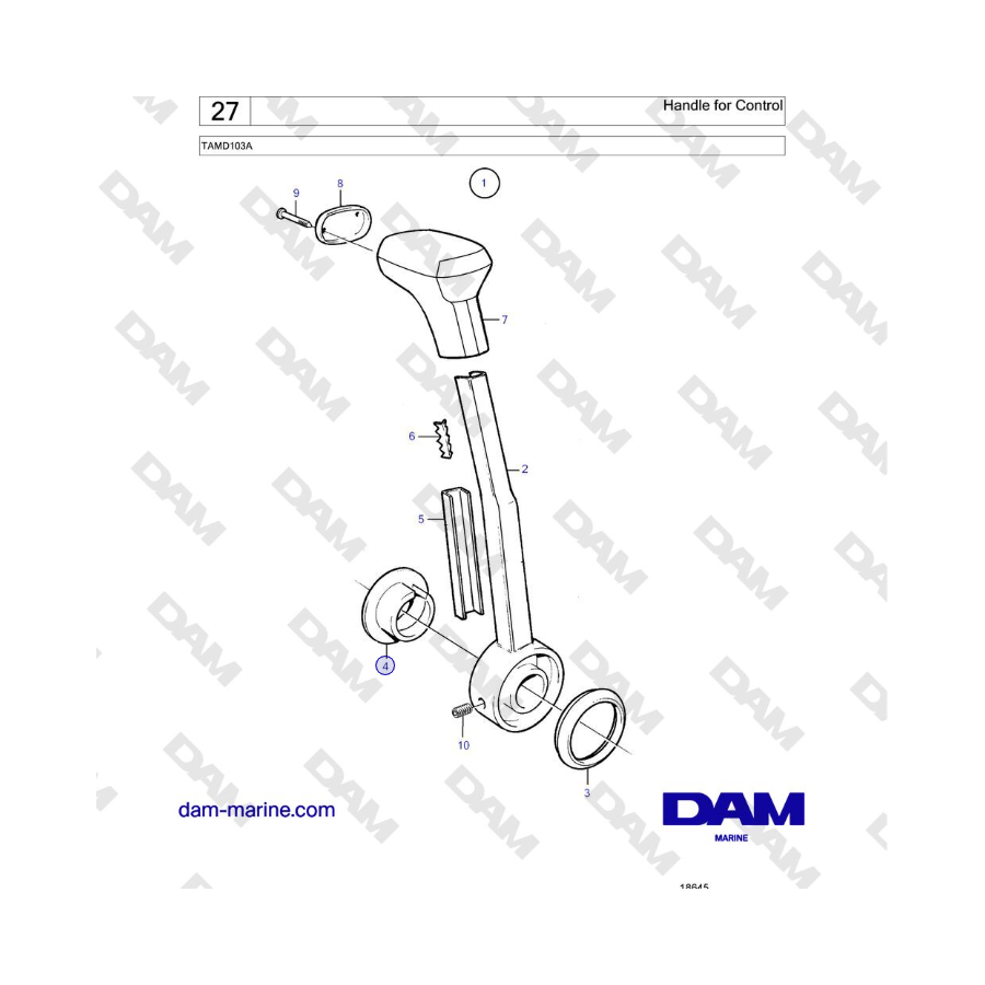 Volvo Penta TAMD103A - Handle for Control 