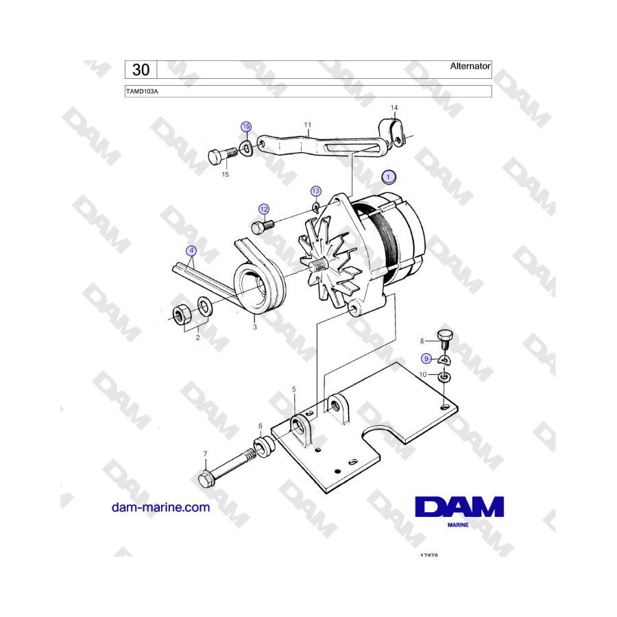 Volvo Penta TAMD103A - Alternator 