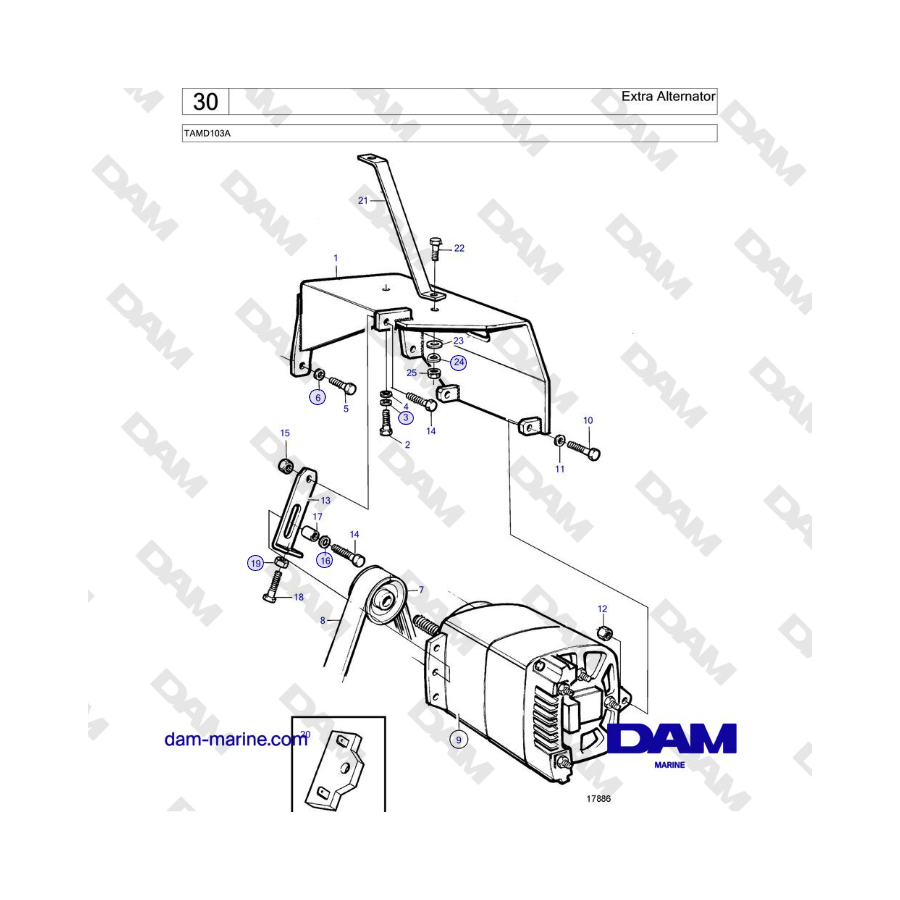 Volvo Penta TAMD103A - Extra Alternator