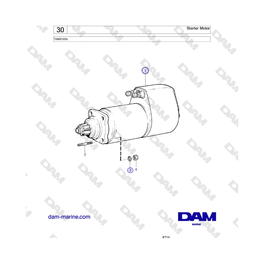 Volvo Penta TAMD103A - Starter Motor