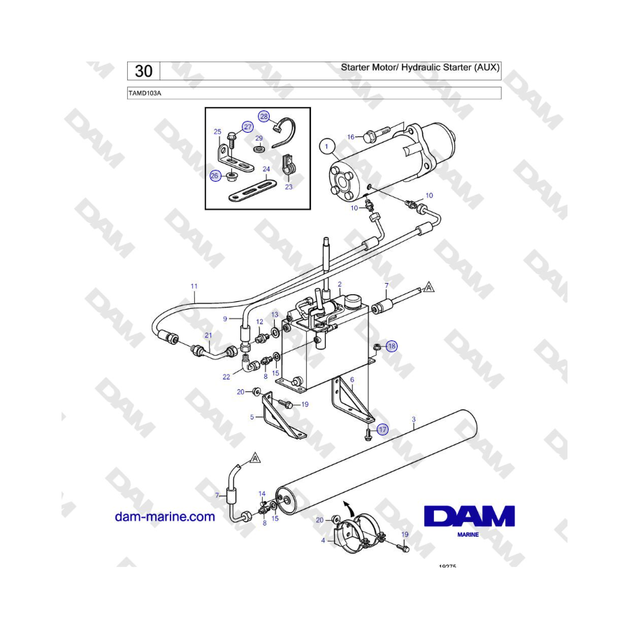 Volvo Penta TAMD103A - Starter Motor/ Hydraulic Starter (AUX)