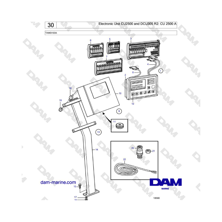 Volvo Penta TAMD103A - Electronic Unit CU2500 and DCU305 R2: CU 2500 A 