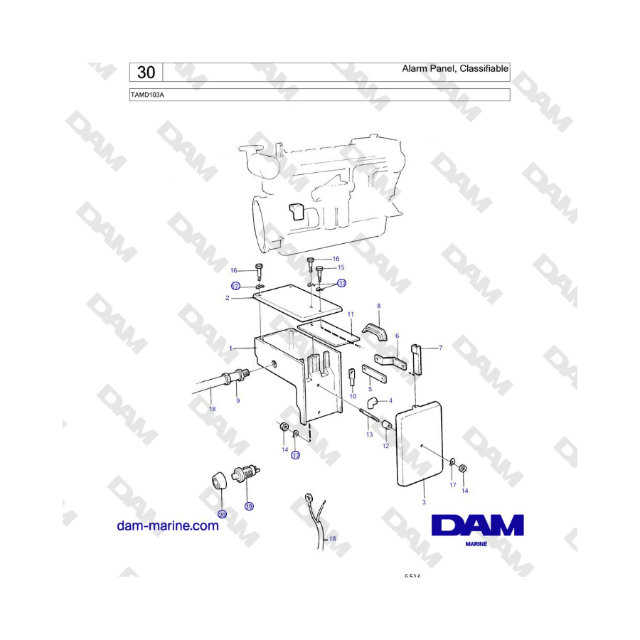 Volvo Penta TAMD103A - Alarm Panel, Classifiable