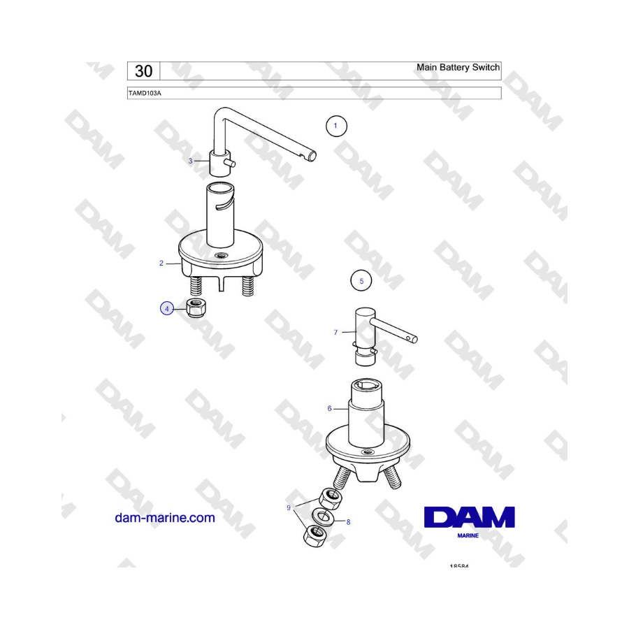 Volvo Penta TAMD103A - Main Battery Switch