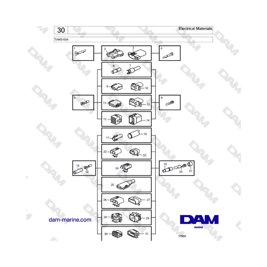 Volvo Penta TAMD103A - Electrical Materials 