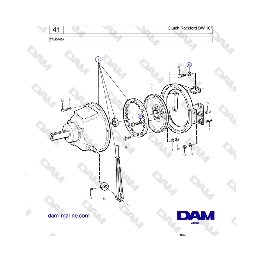 Volvo Penta TAMD103A - Clutch Rockford BW 10'' 