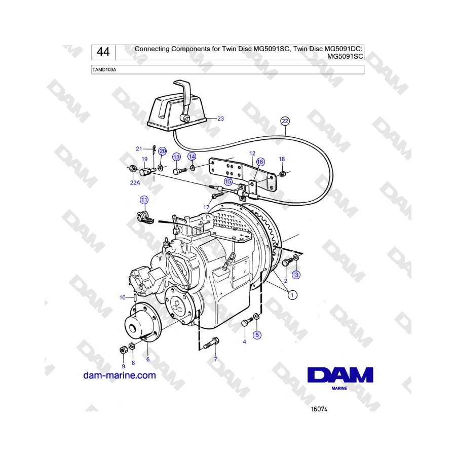 Volvo Penta TAMD103A - Connecting Components for Twin Disc MG5091SC, Twin Disc MG5091DC: MG5091SC