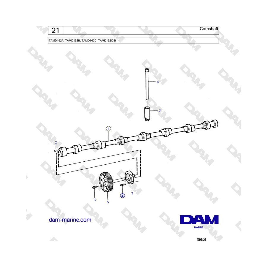 Volvo Penta TAMD162A, TAMD162B, TAMD162C, TAMD162C-B - Camshaft