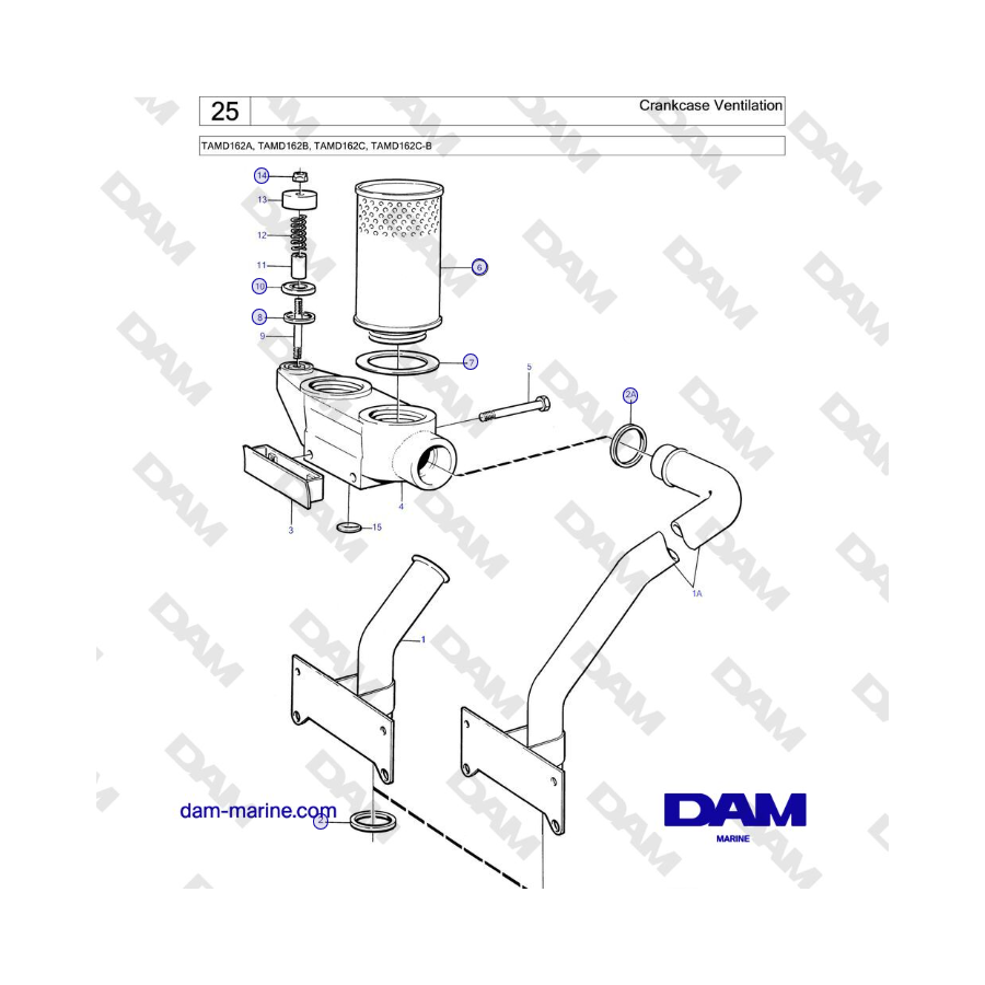 Volvo Penta TAMD162A, TAMD162B, TAMD162C, TAMD162C-B - Crankcase Ventilation