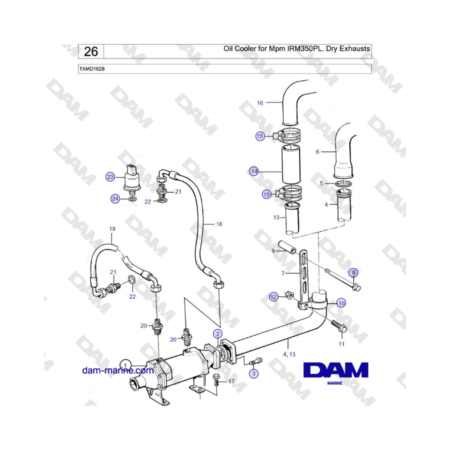 Volvo Penta TAMD162B - Oil Cooler for Mpm IRM350PL. Dry Exhausts 