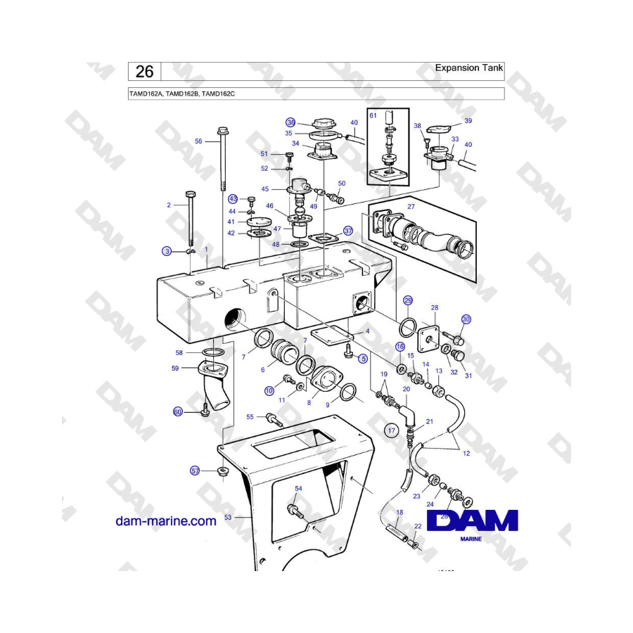 Volvo Penta TAMD162A, TAMD162B, TAMD162C - Expansion Tank