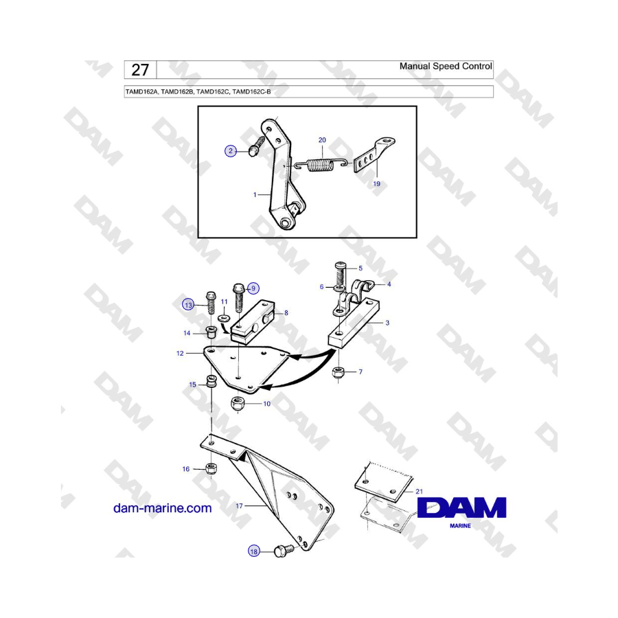 Volvo Penta TAMD162A, TAMD162B, TAMD162C, TAMD162C-B - Manual Speed Control