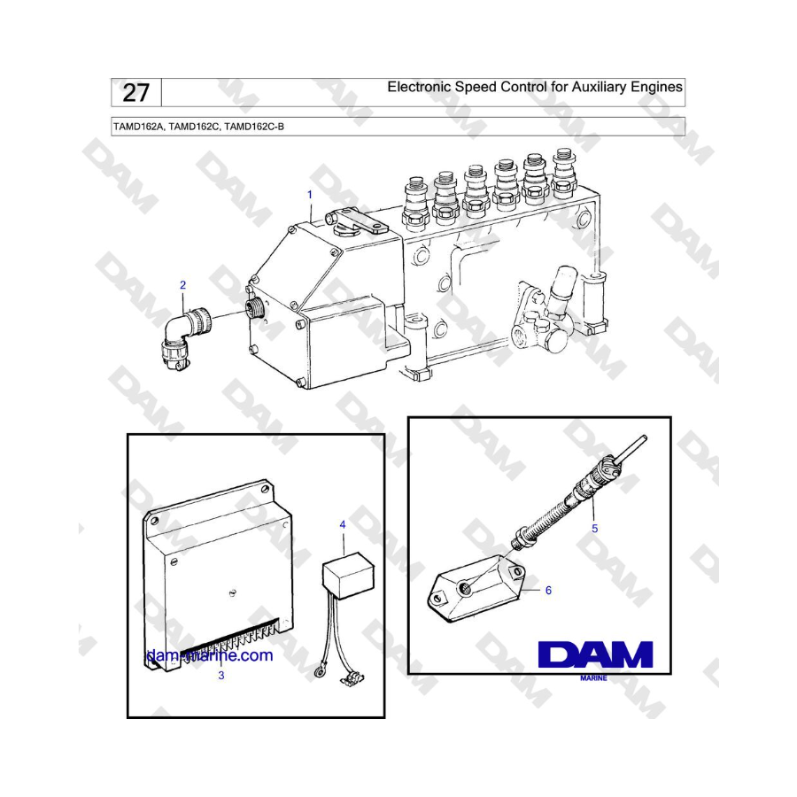 Volvo Penta TAMD162A, TAMD162C, TAMD162C-B - Electronic Speed Control for Auxiliary Engines