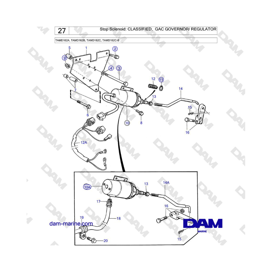 Volvo Penta TAMD162A, TAMD162B, TAMD162C, TAMD162C-B - Stop Solenoid: CLASSIFIED