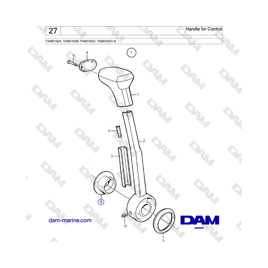 Volvo Penta TAMD162A, TAMD162B, TAMD162C, TAMD162C-B - Handle for Control