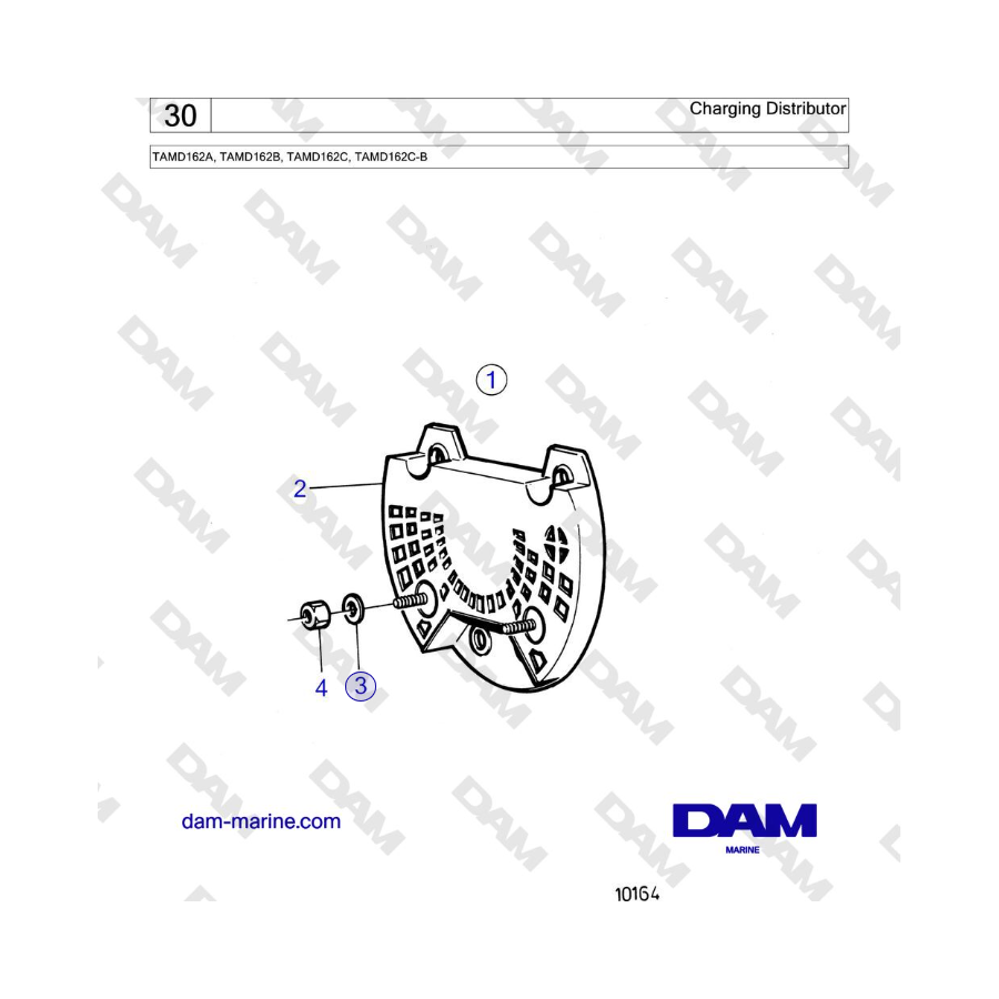 Volvo Penta TAMD162A, TAMD162B, TAMD162C, TAMD162C-B - Charging Distributor